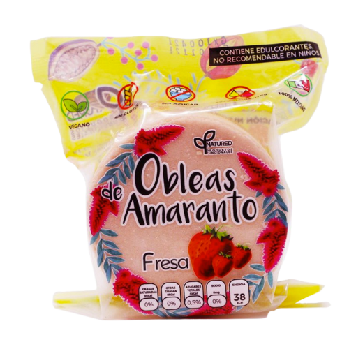 MINI OBLEA DE AMARANTO CON FRESA - NATURED