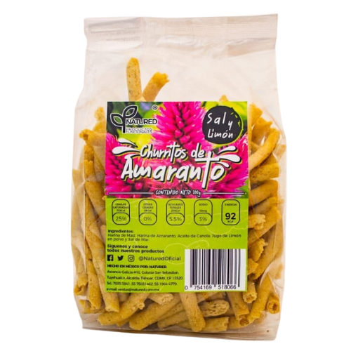 CHURRO DE MAIZ CON AMARANTO SABOR SAL Y LIMON - NATURED
