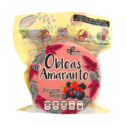 MINI OBLEA DE AMARANTO CON FRUTOS ROJOS - NATURED