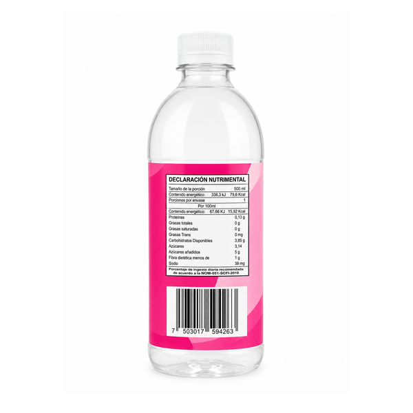 Bebida con Trozos de Sábila Sabor Lychee 500 ml Reverso