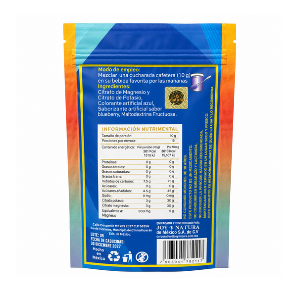 Citrato de Magnesio y Potasio Sabor Blue Berry Reverso