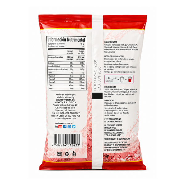 Colágeno Hidrolizado 200g Reverso