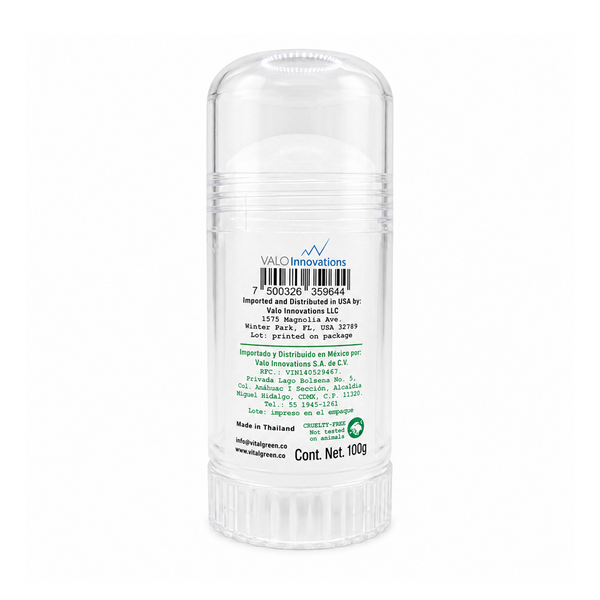 Desodorante de Cristal de Alumbre de Potasio con Aloe Vera - Vital Green Reverso