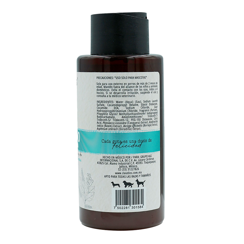 Shampoo Claudio´s para perro limpieza profunda