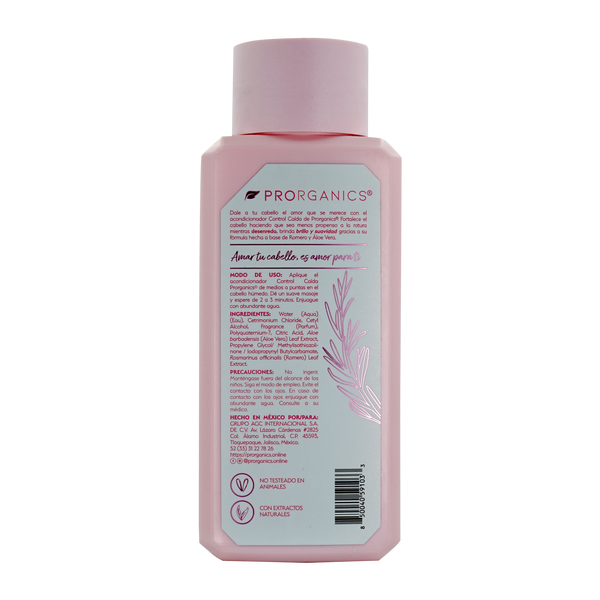 Acondicionador control caída romero+ aloe vera Reverso