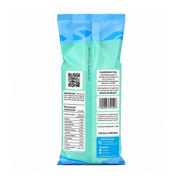 Galletas de Arroz con Linaza Reverso