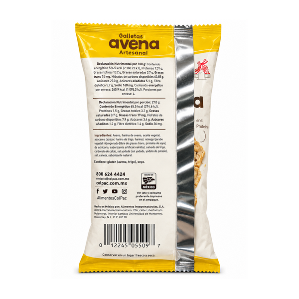 Galletas de Avena Reverso