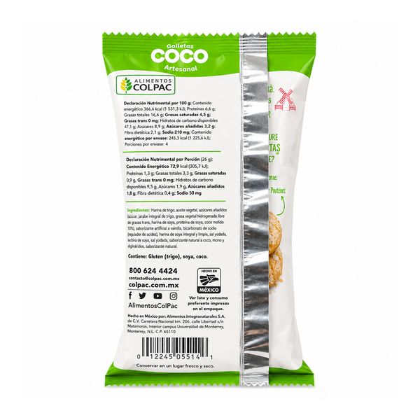 Galletas de coco Colpac Reverso