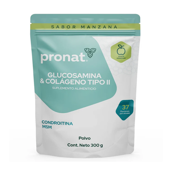 Glucosamina y Colágeno tipo II Manzana Verde