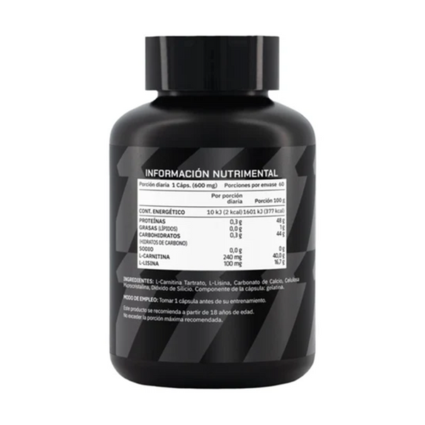 L-carnitina 60 cápsulas Reverso