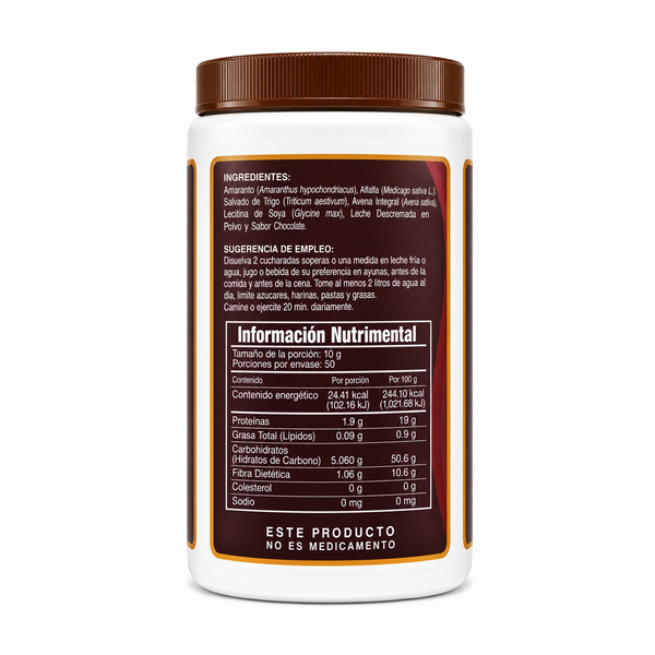 Malteada Demograss Sabor Chocolate 500g Reverso