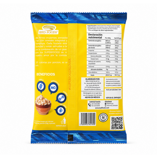Minigalletas de Arroz Sal de Mar Sabor Mantequilla Reverso