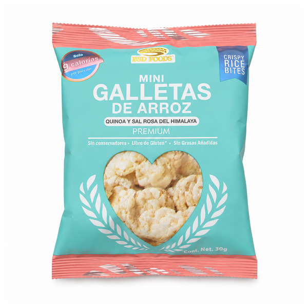 Minigalletas de Arroz con Quinoa y Sal Rosa del Himalaya
