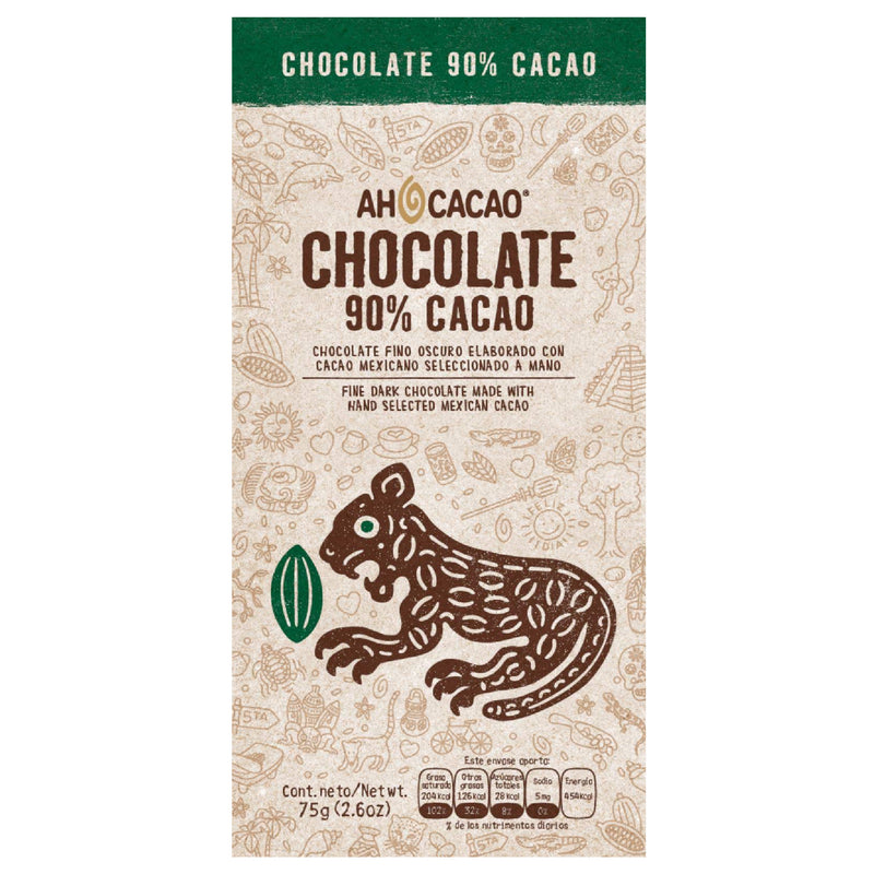 Chocolate Barra 75gr 90% Cacao Barra - AH CACAO