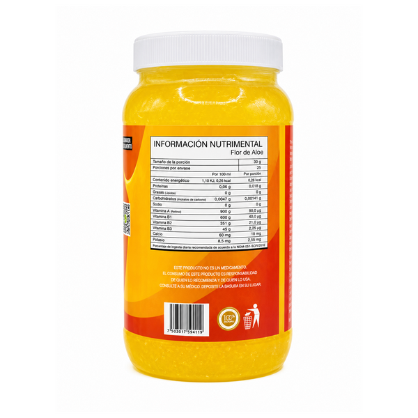 Pulpa de Sábila Sabor Piña 750g Reverso