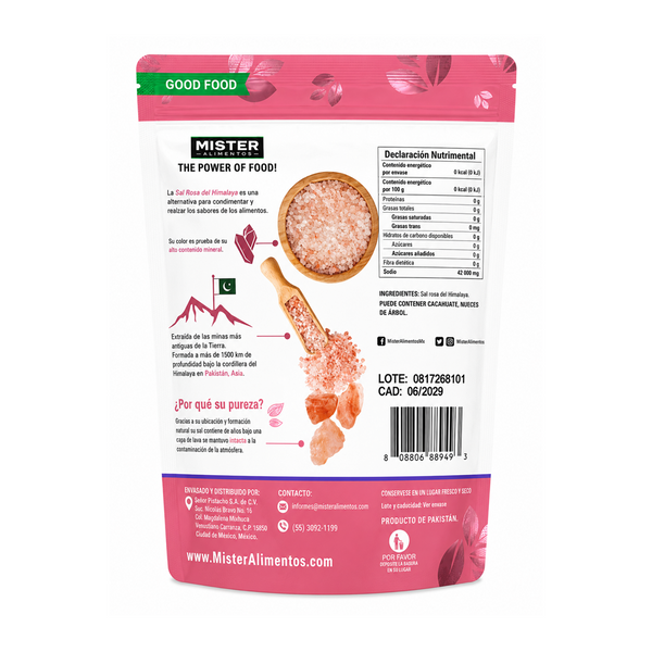 Sal Rosa del Himalaya en Grano Reverso