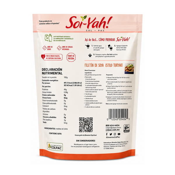 Soya Texturizada Filetin de Res Reverso