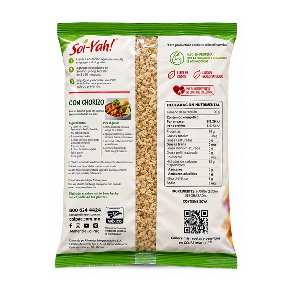 Soya Texturizada Holigá Natural Reverso