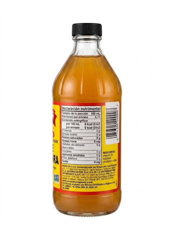 Vinagre De Manzana Orgánico 473 ml Reverso