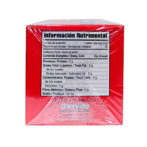 Té de raiz de ginseng, té negro y fruto de guaraná - GN+V Reverso