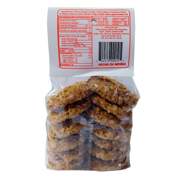 Galletas Aveninas de harina de trigo y avena 190g - Vivra Reverso