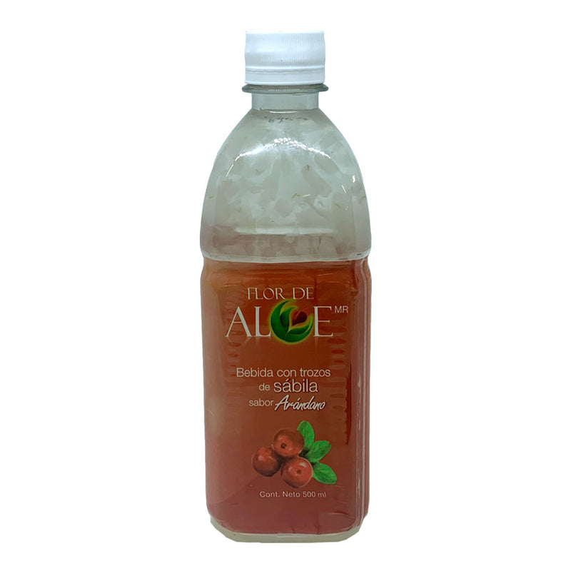 Bebida con trozos de sábila sabor arándano 500ml - Flor de Aloe