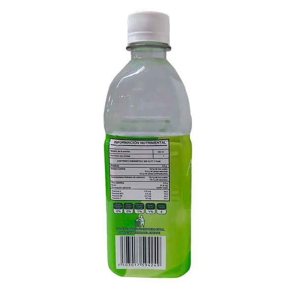 Bebida con Trozos de Sábila Sabor Uva Verde 500 ml - Flor de Aloe Reverso