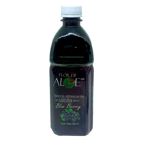 Bebida con Trozos de Sábila Sabor Blue Berry - Flor de Aloe