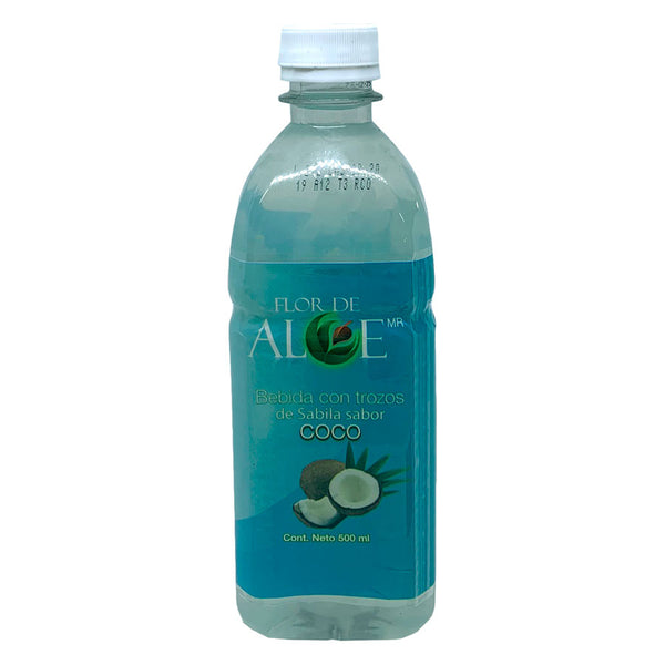 Bebida con Trozos de Sábila Sabor Coco 500 ml - Flor de Aloe