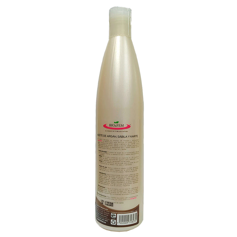 Shampoo con aceite argán, sábila y karite - Bio&Fem