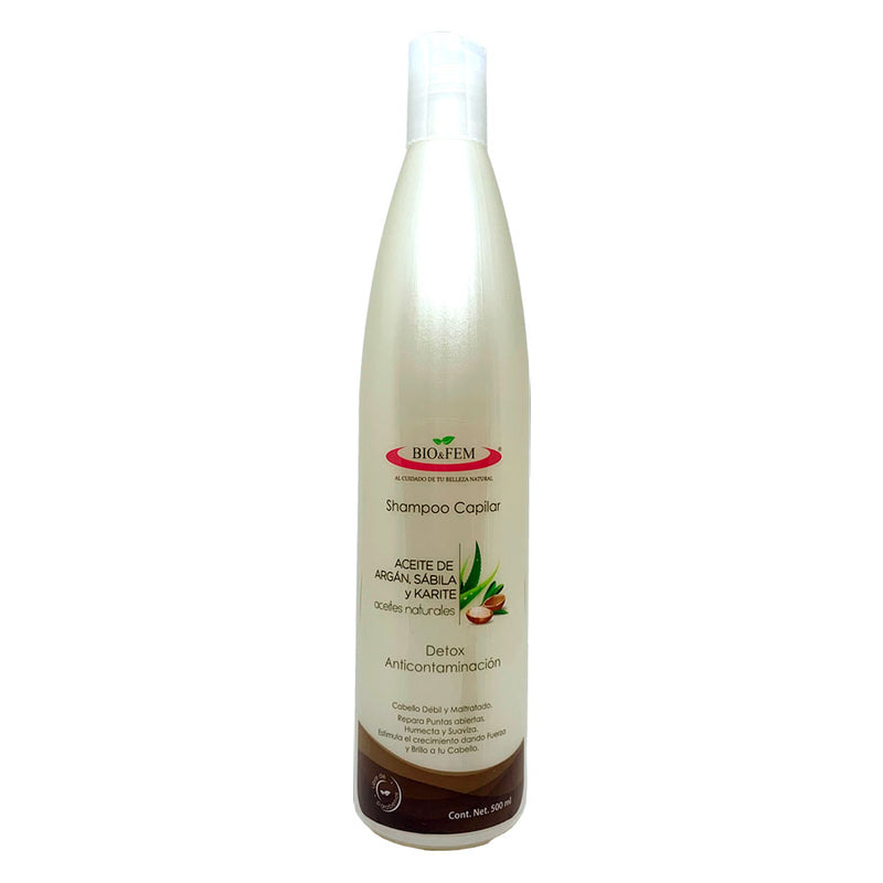 Shampoo con aceite argán, sábila y karite - Bio&Fem