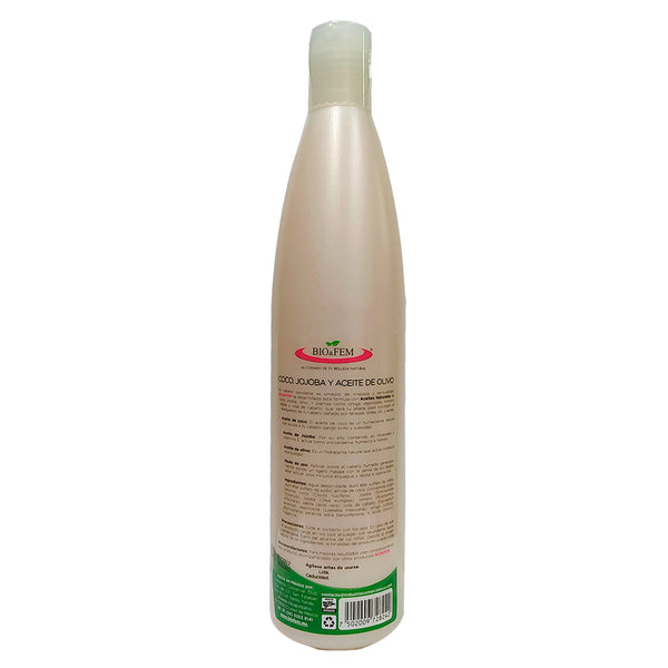Shampoo con coco, jojoba y aceite de olivo - Bio&Fem Reverso