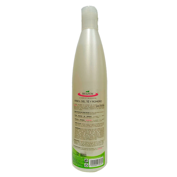 Shampoo con árbol del té y romero - Bio&Fem Reverso