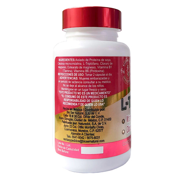 L-Triptofano 500mg - 60 cáps - BioSer Reverso