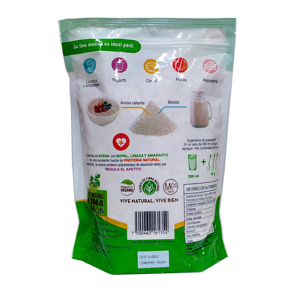 Nopal, avena, linaza y amaranto 500g - Lima Limón Reverso