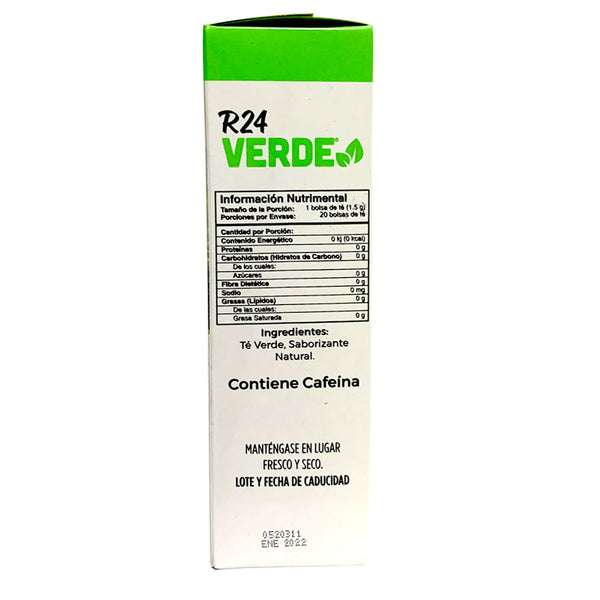 Té verde R24 sabor frutos del bosque Reverso