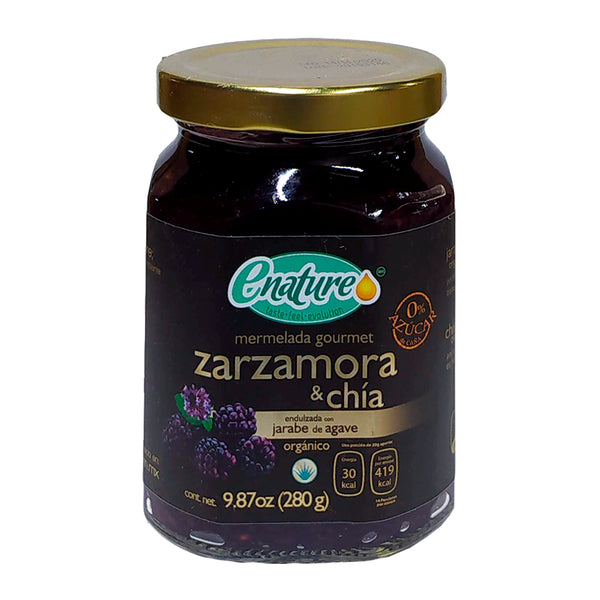 Mermelada de zarzamora y chía sin azúcar 280g - E nature