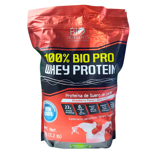 100% Bio Pro Whey Protein Fresa 1Kg - Bio Nutrients