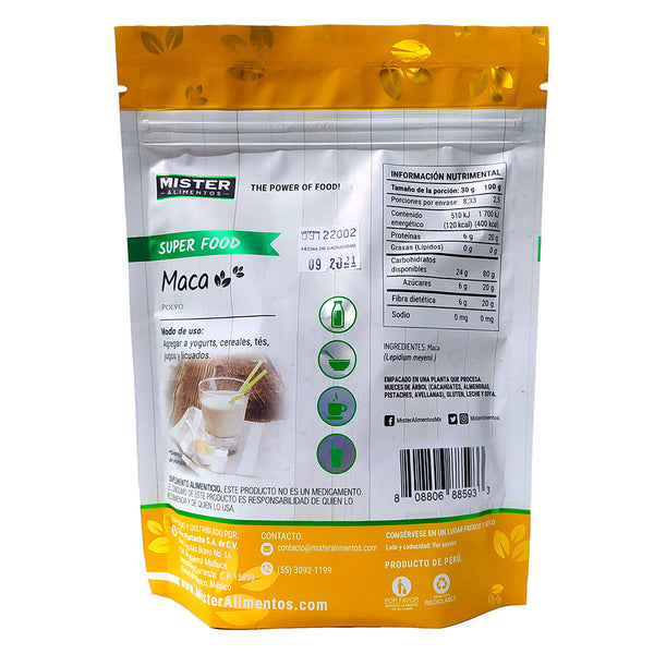 Maca en polvo 250g - Mister Natural Reverso