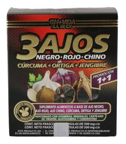 3 AJOS (DUO AJO NEGRO, ROJO Y CHINO) - GN+VIDA