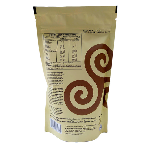 Maca orgánica en polvo 200g - Vivio Foods Reverso