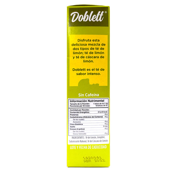 Té de jengibre con limón 16 bolsitas - Doblett Reverso