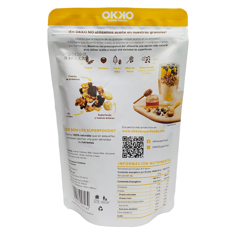 Granola Avellana Cacao 340g - Okko