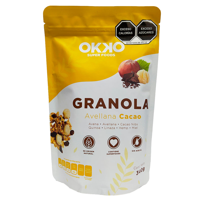 Granola Avellana Cacao 340g - Okko