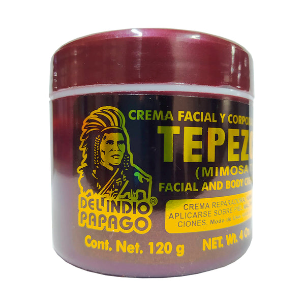 Crema facial y corporal con colágeno, vitamina E y Tepezcohuite 120g - Del Indio Papago Reverso