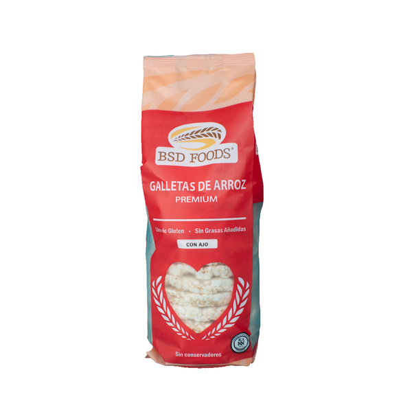 GALLETAS DE ARROZ SABOR AJO CONTENIDO NETO 72 GR - BSD FOODS