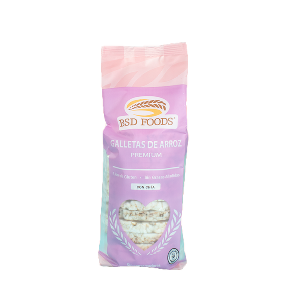 GALLETAS DE ARROZ SABOR CHIA CONTENIDO NETO 72 GR - BSD FOODS