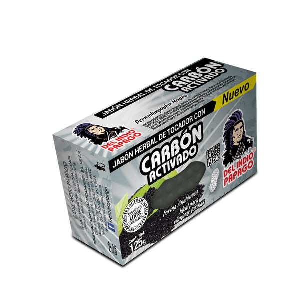 Jabón de Carbón Activado. Del Indio Papago. 125g Reverso