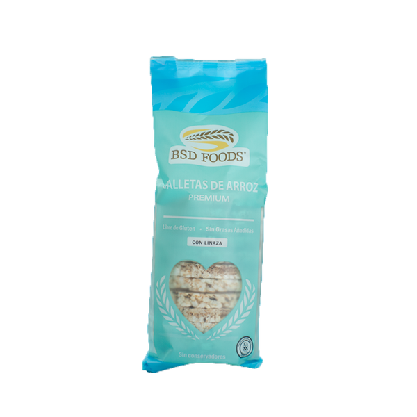 GALLETAS DE ARROZ CON LINAZA CONTENIDO NETO 72 GR - BSD FOODS