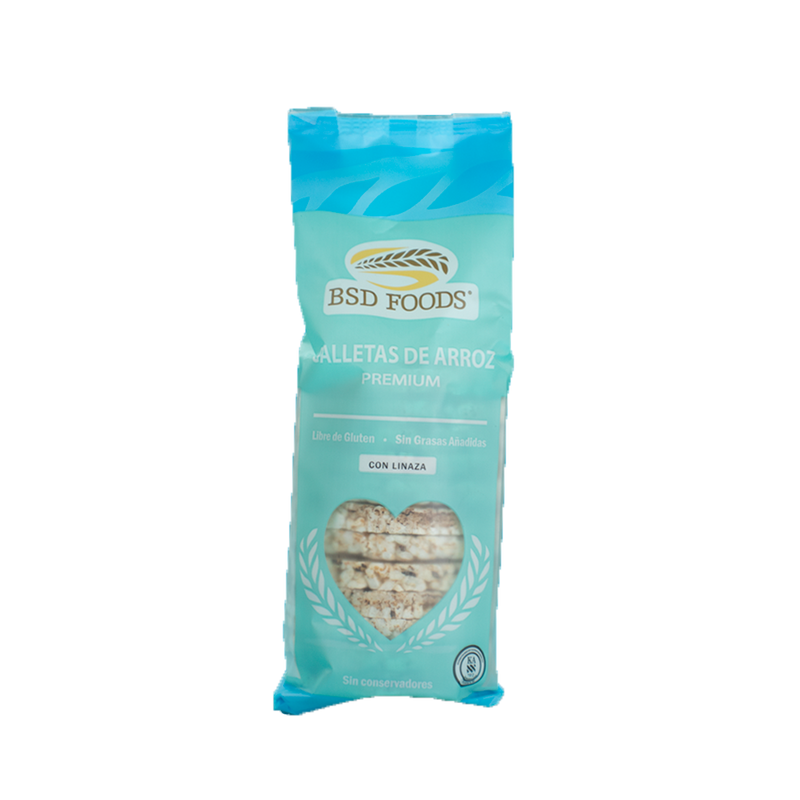 GALLETAS DE ARROZ CON LINAZA CONTENIDO NETO 72 GR - BSD FOODS